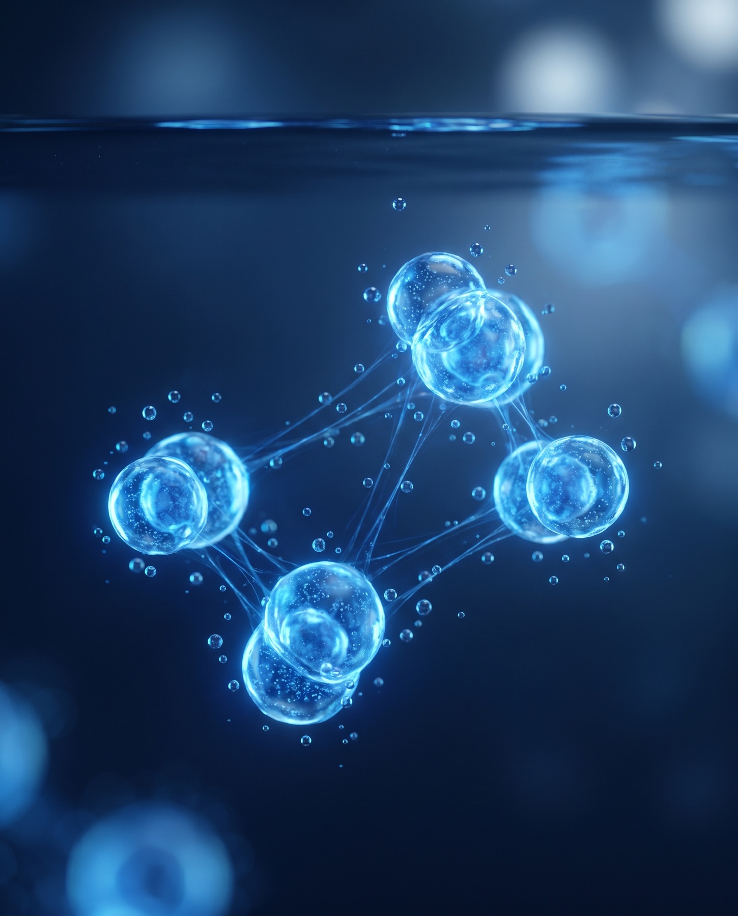 Hydrogen ions suspended in ultra-pure water