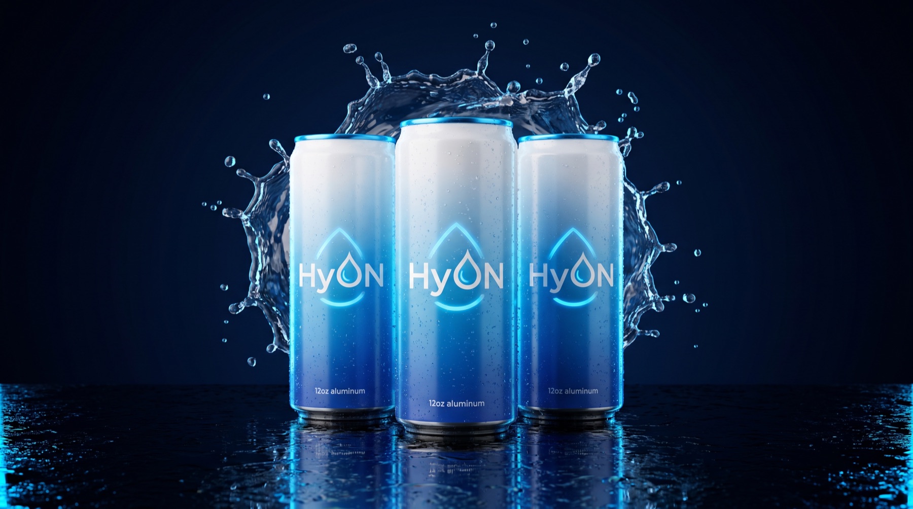 HyON Water 12 oz can lineup